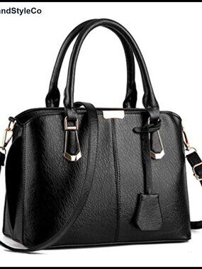 PU Leather Satchel Handbag Top Handle Shoulder Purse